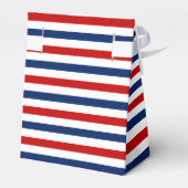 Birthday Nautical Marine Red Rudder White Stripes Geschenkschachtel (Rückseite)