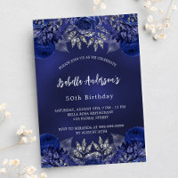 Birthday navin blauen Blumen elegant