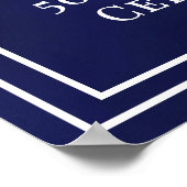 Birthday navy blue monogrammed elegant welcome poster (Ecke)