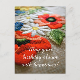 Birthday Needle Art Postkarte