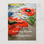 Birthday Needle Art Postkarte (Vorderseite)