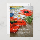 Birthday Needle Art Postkarte (Vorne/Hinten)