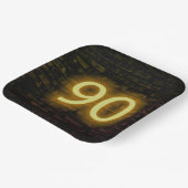 Birthday Neon 90 Sign on Brick Wall Pappteller (Gewinkelt)