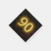 Birthday Neon 90 Sign on Brick Wall Serviette (Ecke)