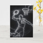 Birthday Neon Basketball Player Number 67 Karte (Gelbe Blume)