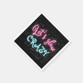 Birthday Neon Glow Sign on Brick Wall Serviette (Ecke)