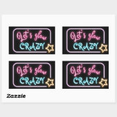 Birthday Neon Glow Sign Rechteckiger Aufkleber (Blatt)