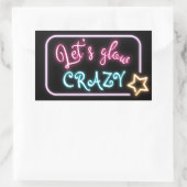 Birthday Neon Glow Sign Rechteckiger Aufkleber (Tasche)