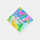 Birthday Neon Rainbow Abstrakt Serviette (Ecke)