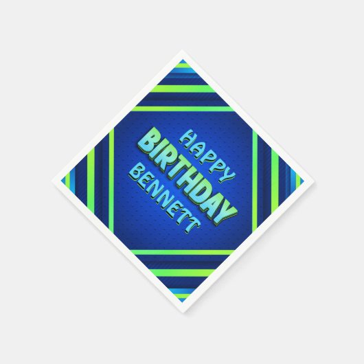 Birthday Neon Serviette (Ecke)