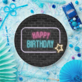 Birthday Neon Sign On Bridge Pappteller (Party)