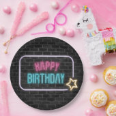 Birthday Neon Sign On Bridge Pappteller (Party)