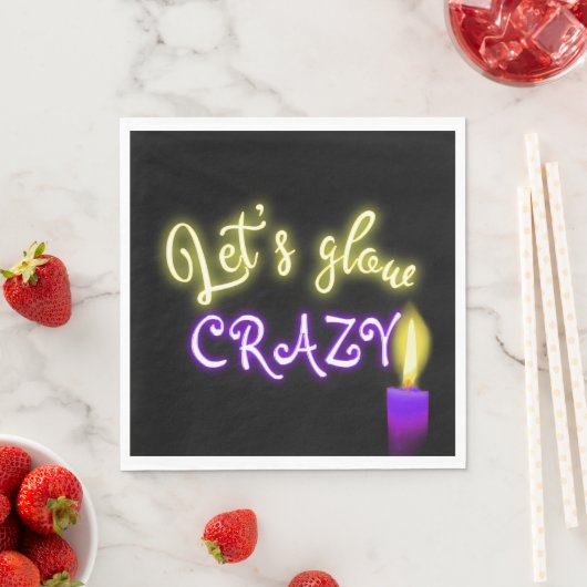 Birthday Neon Signing mit Candle Serviette (Beispiel)