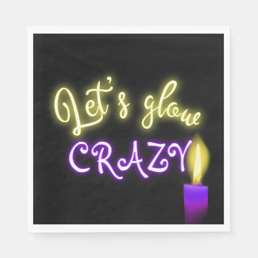 Birthday Neon Signing mit Candle Serviette (Vorderseite)