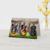 Birthday Nephew Auswahl an farbenfrohen Gitarren Karte (Gelbe Blume)