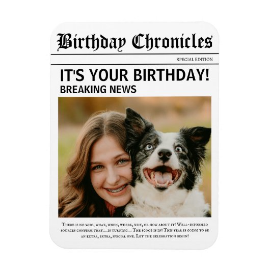 Birthday News Magnet (Vertikal)