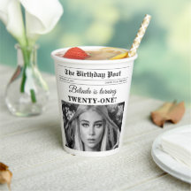 Birthday Newspapier Spaß Schwarz & Weiß Foto