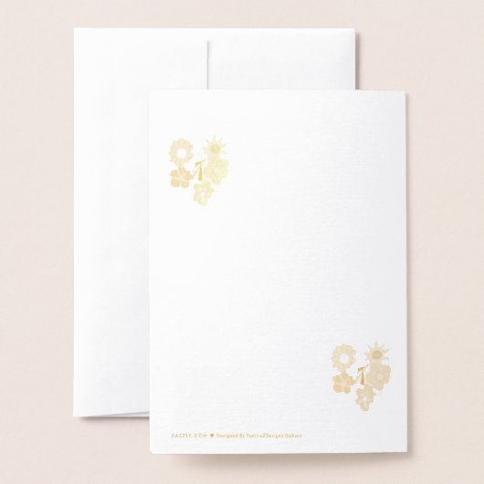 Birthday Niece Blume Folienkarte (Rückseite mit Umschlag)