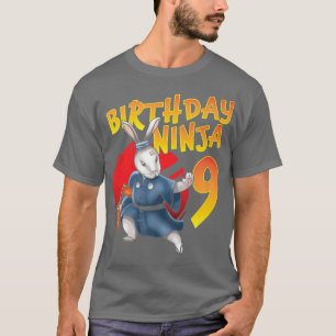 Birthday Ninja Bunny 9 Year Ninth Bday Geboren 201 T-Shirt