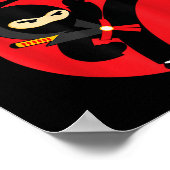 Birthday Ninja - Kids Ninja Birthday Party - Birth Poster (Ecke)