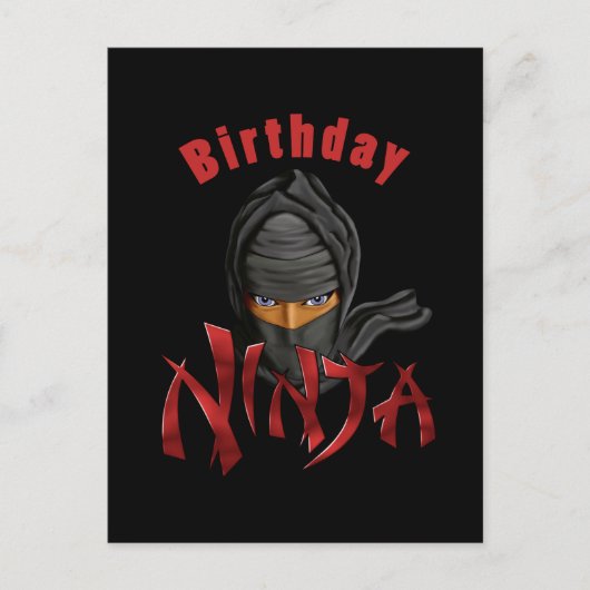 Birthday Ninja Postkarte (Vorderseite)