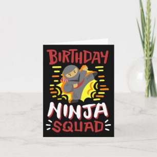 Birthday Ninja Squad Karate Girls Boys Kid Bday Pa Karte