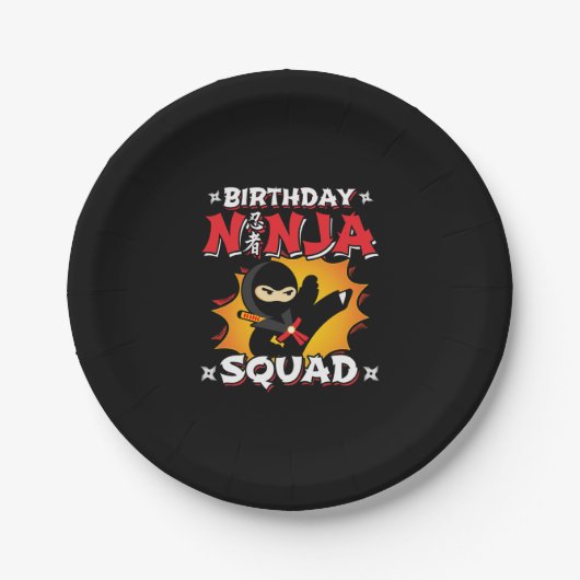 Birthday Ninja Squad Party Theme - Ninja Birthday Pappteller (Vorderseite)
