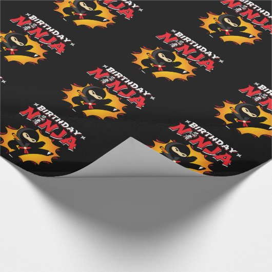 Birthday Ninja Theme Party - Birthday Ninja Design Geschenkpapier (Ecke)