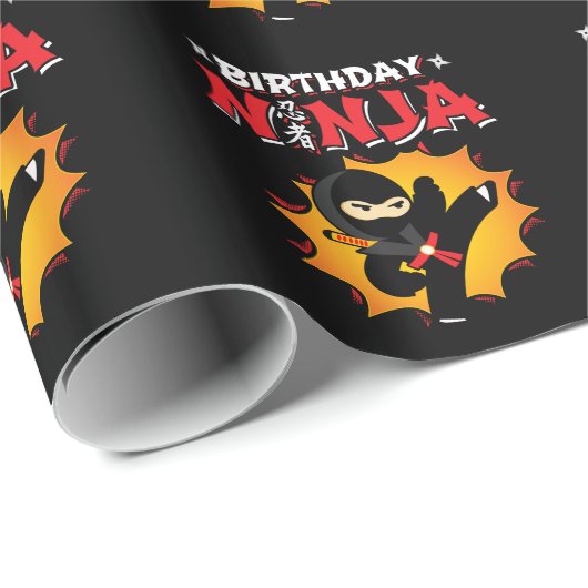 Birthday Ninja Theme Party - Birthday Ninja Design Geschenkpapier (Rolleneckpunkt)