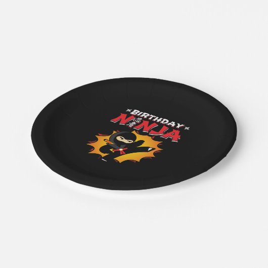 Birthday Ninja Theme Party - Birthday Ninja Design Pappteller (Schrägansicht)