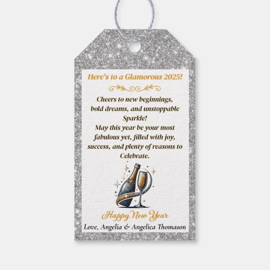 Birthday/NYE Geschenkanhänger (Rückseite)