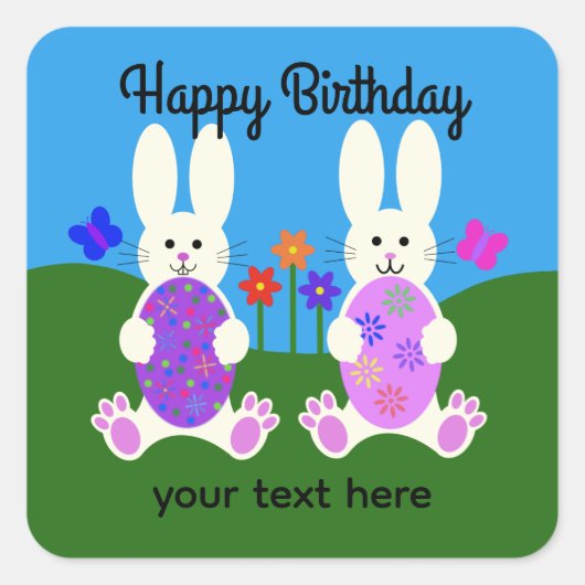 Birthday Oaster Bunny #6 Stickers (Vorderseite)