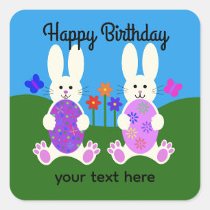 Birthday Oaster Bunny #6 Stickers