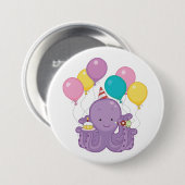 Birthday Octopus Button (Vorne & Hinten)