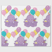 Birthday Octopus Geschenkpapier (Flach)
