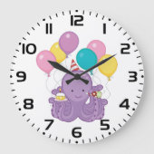 Birthday Octopus Große Wanduhr (Vorderseite)