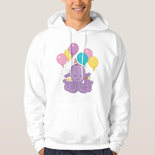 Birthday Octopus Hoodie (Vorderseite)