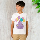 Birthday Octopus T-Shirt<br><div class="desc">Ein Geburtstagsktopus,  der ein paar Ballons hält. Dieses Design sieht auf diesem Boys T - Shirt wirklich effektiv aus</div>