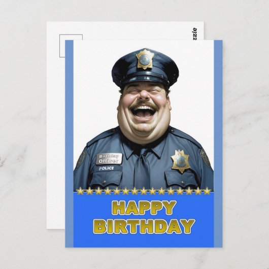 Birthday Officer Postkarte (Vorne/Hinten)