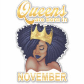 Birthday Ohrts Queens Are Born Aufkleber (Vorderseite)