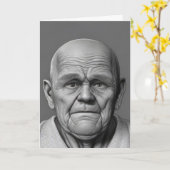 Birthday Old Man Face Karte (Gelbe Blume)