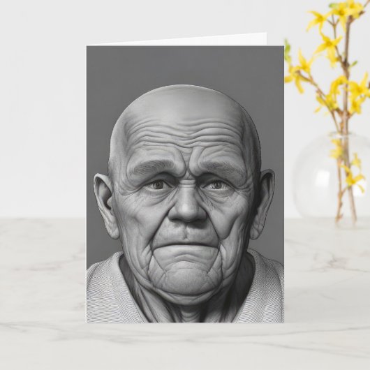 Birthday Old Man Face Karte (Gelbe Blume)