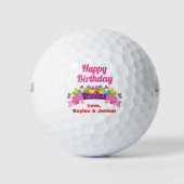 Birthday Oma Golfer Niedliche Herzen Name hinzufüg Golfball (Vorderseite)