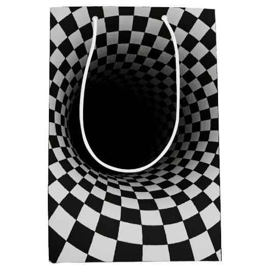 Birthday Optical Illusion Black Hole Mittlere Geschenktüte (Vorderseite)
