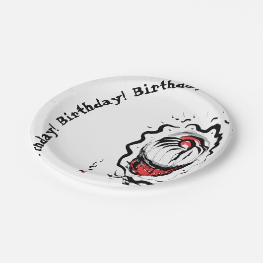 Birthday Oriental Cupcake Pappteller (Schrägansicht)