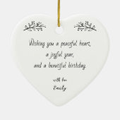 Birthday Ornament with Photo & Custom Message (Hinten)