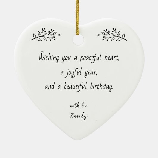 Birthday Ornament with Photo & Custom Message (Hinten)