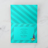 Birthday OUR Daughter, Garden Flowers, Aqua Stripe Karte (Innenseite)