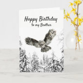 Birthday Owl Bird Watercolor Brother Karte (Gelbe Blume)