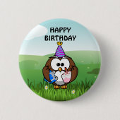 Birthday Owl Button (Vorderseite)